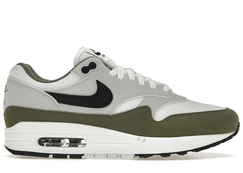 Nike Air Max 1 White Black Medium Olive - Kyaro